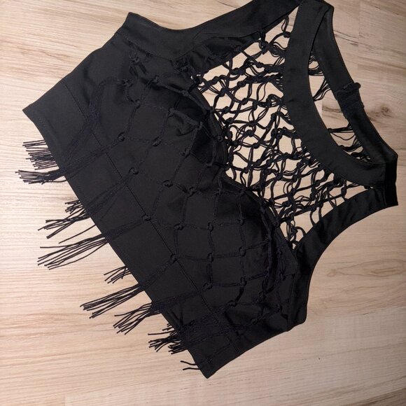 Black Nasty Gal Bustier with Tassels S - Picture 4 of 8